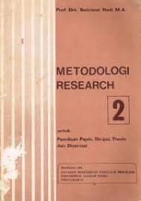Metodologi Research 2 untuk Penulisan Paper, Skripsi, Thesis dan Disertasi