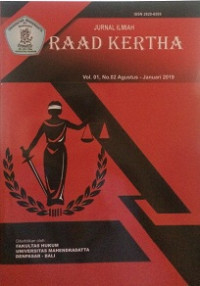 Image of Jurnal Ilmiah Raad Kertha Vol. 01, No. 02 Agustus – Januari 2019