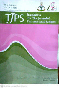 Thai Journal Of Pharmaceutical Sciences (TJPS) Vol 43, No 1 (2019)