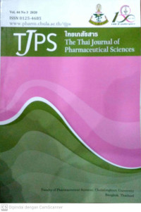 Thai Journal Of Pharmaceutical Sciences (TJPS) Vol 44, No 3 (2020)