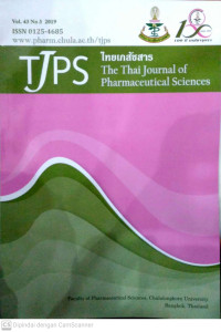 Thai Journal Of Pharmaceutical Sciences (TJPS) Vol 43, No 3 (2019)