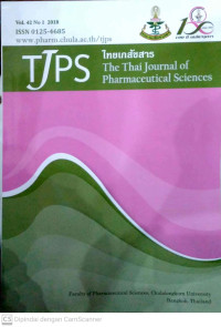 Thai Journal Of Pharmaceutical Sciences (TJPS) Vol 42, No 1 (2018)