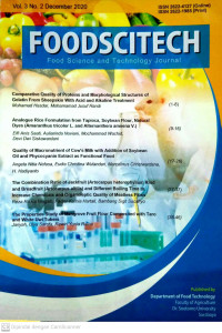 FOODSCITECH Food Science and Technology Journal Vol. 3 No. 2 December 2020