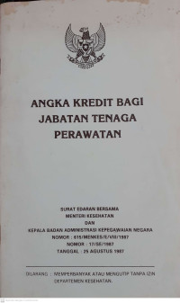 Angka Kredit Bagi  Jabatan Tenaga Perawat