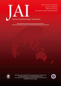 JAI : Jurnal Anestesiologi Indonesia Volume IX Nomor 1 Maret 2019