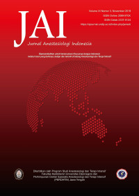 JAI : Jurnal Anestesiologi Indonesia Volume XI Nomor 3 November 2019