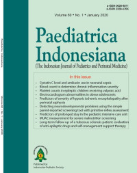 Jurnal Paediatrica Indonesiana (The Indonesian Journal of Pediatrics and Perinatal Medicine) Volume 60 No. 1 January 2020