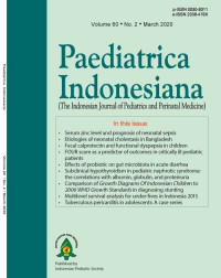 Jurnal Paediatrica Indonesiana (The Indonesian Journal of Pediatrics and Perinatal Medicine) Volume 60 No. 2 March 2020