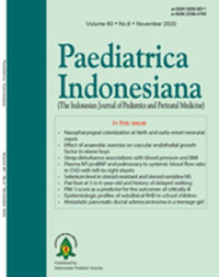 Jurnal Paediatrica Indonesiana (The Indonesian Journal of Pediatrics and Perinatal Medicine) Volume 60 No. 6 November 2020