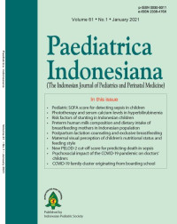 Jurnal Paediatrica Indonesiana (The Indonesian Journal of Pediatrics and Perinatal Medicine) Volume 61 No. 1 January 2021