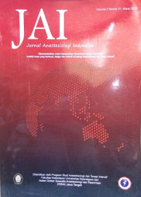 JAI : Jurnal Anestesiologi Indonesia Volume II Nomor 01 , Maret 2010