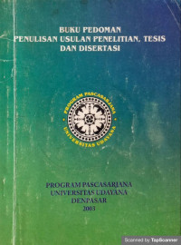 Buku Pedoman Penulisan Usulan Penelitian, Tesis dan Disertasi