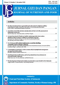 Jurnal Gizi dan Pangan Volume 15, Number 3, November 2020
