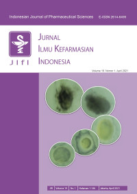 JURNAL ILMU KEFARMASIAN INDONESIA (INDONESIAN JOURNAL OF PHARMACEUTICAL SCIENCE), VOL 19. NO 1. April 2021