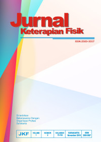 Jurnal Keterapian Fisik Volume 1, No. 2, Tahun 2016