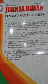 Jurnal Ilmiah Bidan. Penanganan Persalinan. V0l.1 N0.1, 2015