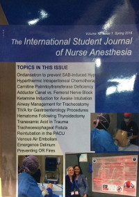 The International Student Journal of Nurse Anesthesia Volume 15 Issue 1 Spring 2016